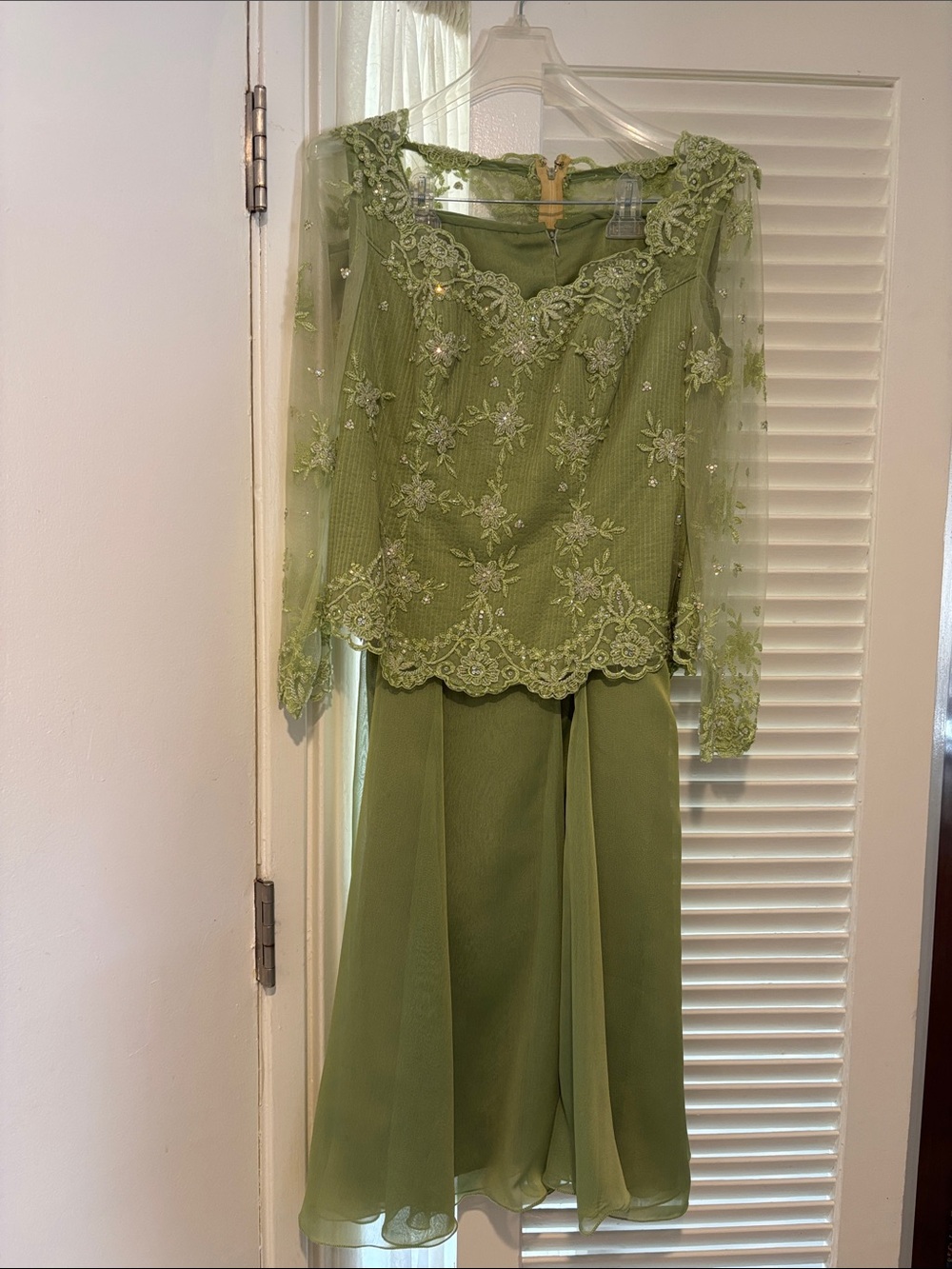 Beautiful embroidered two piece evening top and skirt